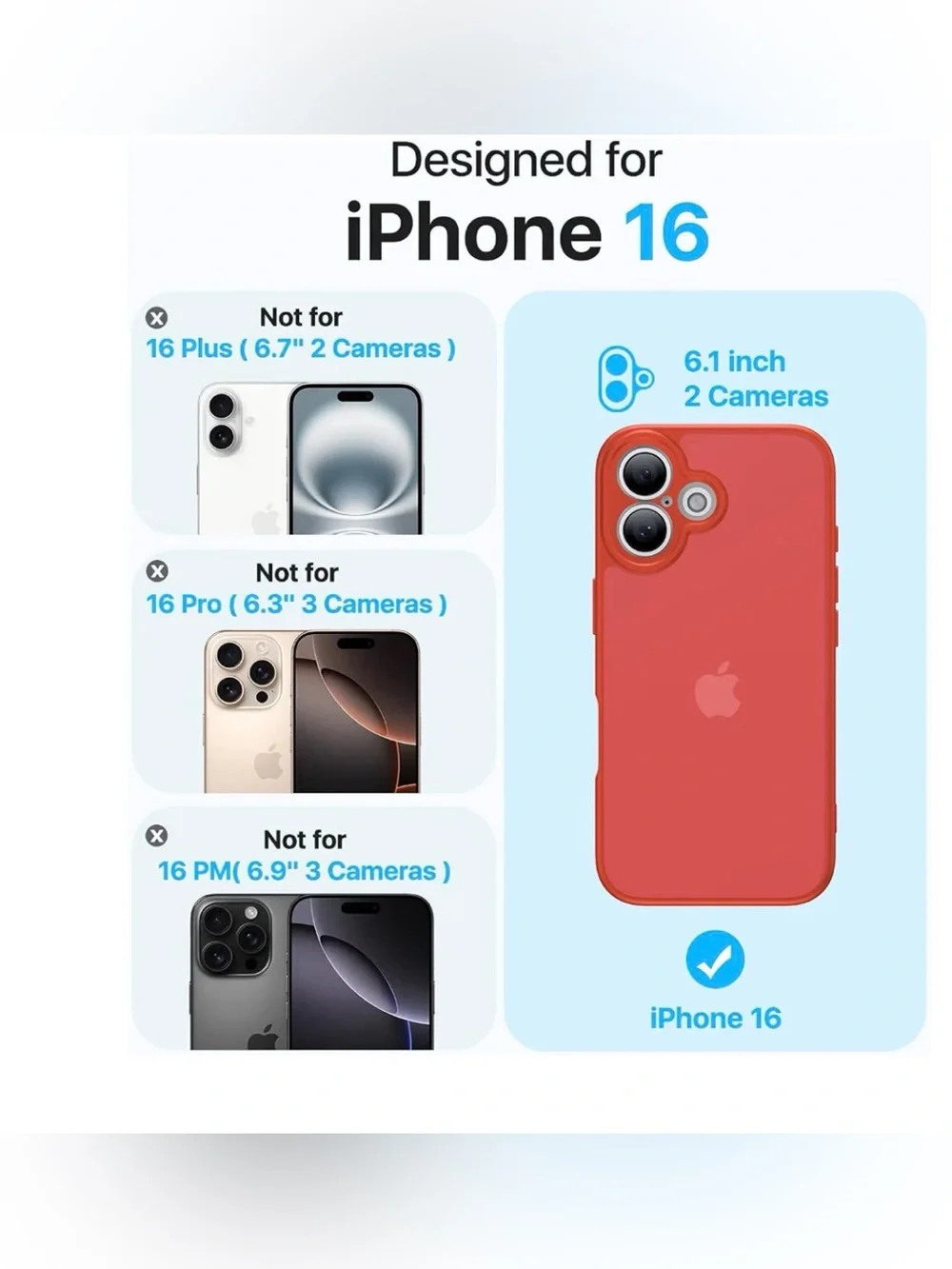 Red Matte iPhone 16 Case with Camera Protection military grade drop translucent